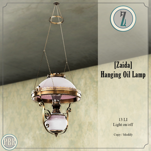 [Zaida] boxed- hanging oil lamp