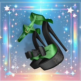 Green Bow Heels Erika