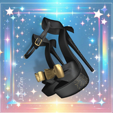 Black Gold Bow Heels Kupra