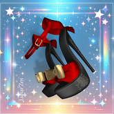 Red Gold Bow Heels Kupra