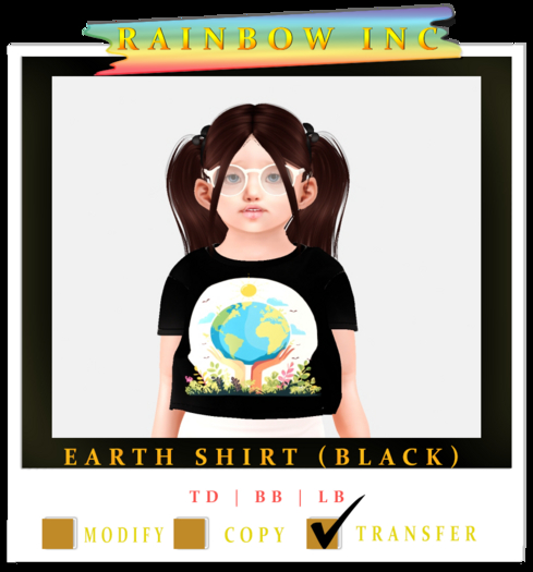 Rainbow Inc  Earth Shirt Black (Boxed)