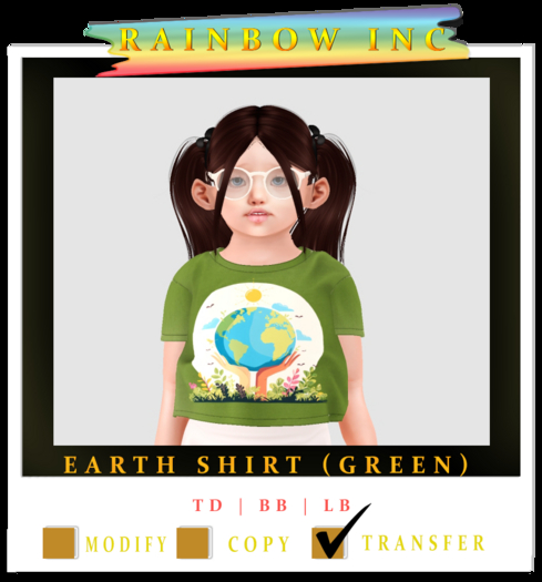 Rainbow Inc  Earth Shirt Green (Boxed)