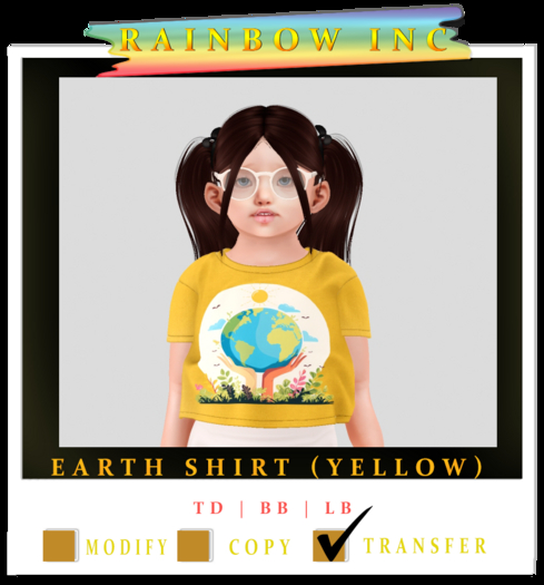 Rainbow Inc  Earth Shirt Yellow (Boxed)