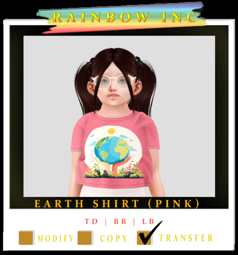 Rainbow Inc  Earth Shirt Pink (Boxed)
