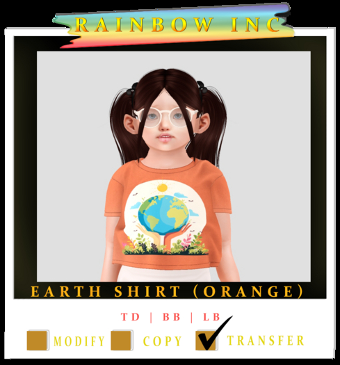 Rainbow Inc  Earth Shirt Orange (Boxed)