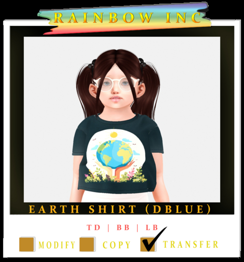 Rainbow Inc  Earth Shirt DBlue (Boxed)