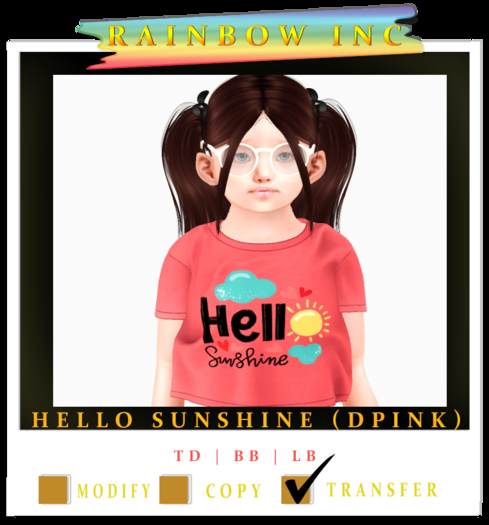 Rainbow Inc Hello Sunshine Pink (Boxed)