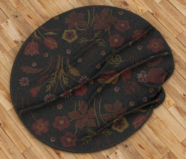 || When I'm Bored || Round Mesh Rug || Red Flowers || 2 LI
