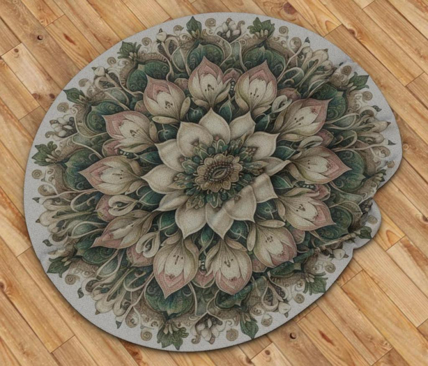 || When I'm Bored || Round Mesh Rug || Floral Mandala || 2 LI