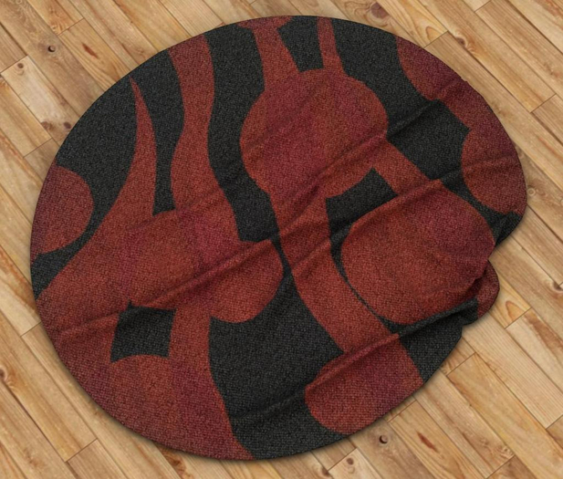 || When I'm Bored || Round Mesh Rug || Red & Black || 2 LI