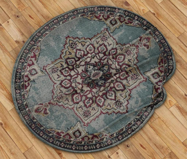 || When I'm Bored || Round Mesh Rug || Aged Granny Blue || 2 LI