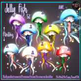 #187# Jelly Fish Set -2- Blue