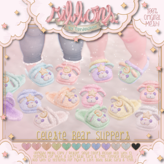 {Ribbons} Celeste Bear Slippers {Luxury Package}
