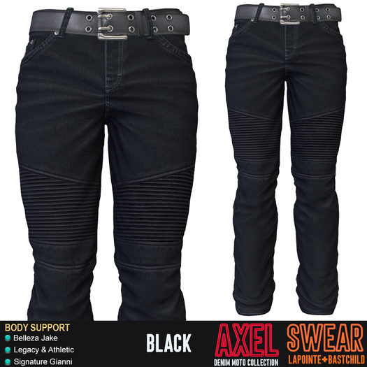 Denim Jeans - Axel - MOTO BLACK
