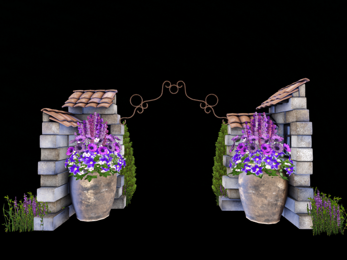 MC Garden Stone Arch Planter Gateway Set