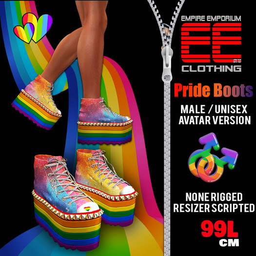Pride Boots - Unisex - Resizer Scripted Vendor