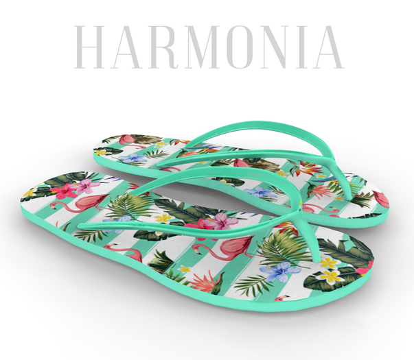Teal Tropics Flip Flops STAR