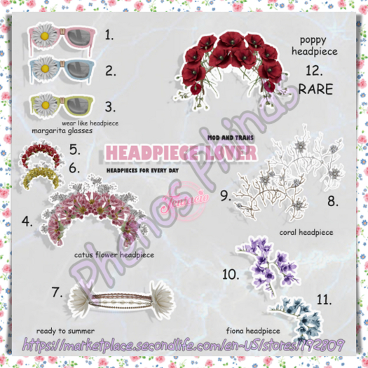 *Tentacio* Headpiece lover 12 poppy RARE