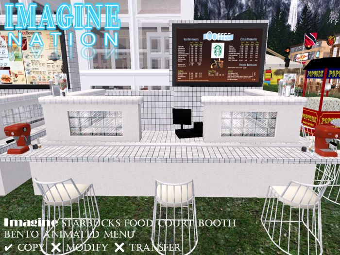 Imagine Starbucks Food Court Booth White