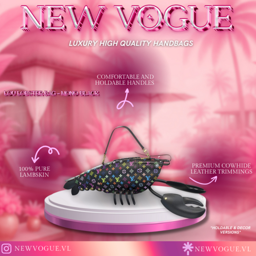 [NEW VOGUE] LOU LOBSTER BAG - BLACK MONO