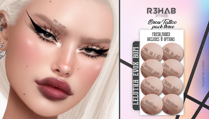 R3HAB- Brow Tattoo- Pack 3 