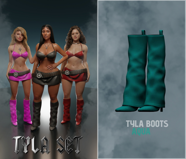 TYLA BOOTS - AQUA - JADE 