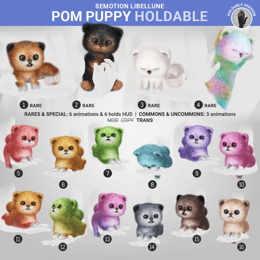 3. SEmotion Libellune Pom Puppy Holdable RARE