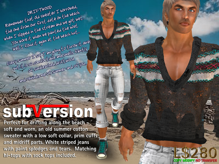 .~subVersion~. DRIFTWOOD  SWEATER & JEANS - GREY