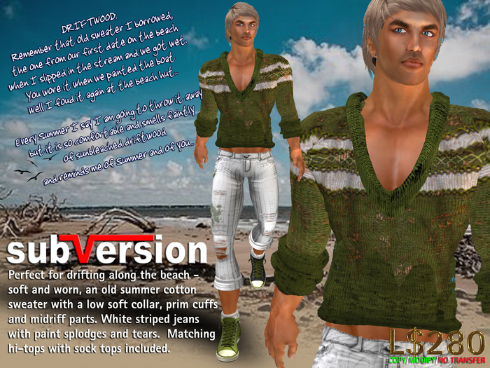 .~subVersion~. DRIFTWOOD  SWEATER & JEANS - KHAKI