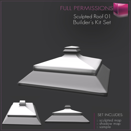 Full Perm Sculpted Roof Shape 01  Builder's Kit Set