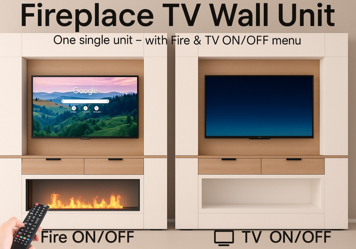 DIFFERENCE - Fireplace TV Wall Unit - white 