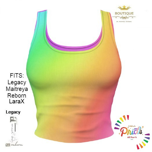 PRIDE Month Short Ribbed Tank Top RAINBOW (ADD)