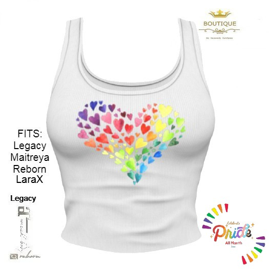 PRIDE Month Short Ribbed Tank Top HEARTS (ADD)