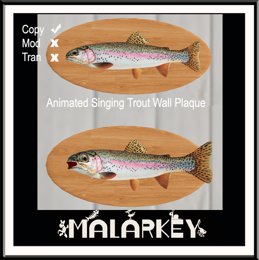 ANIMATED SINGING TROUT WALL PLAQUE
