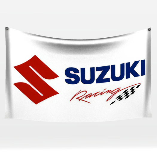Suzuki Racing Garage Wall Flag