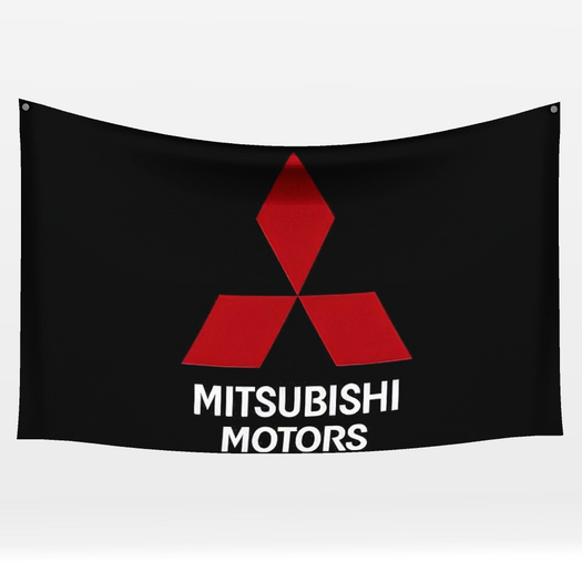 Mitsubishi Motors Garage Wall Flag