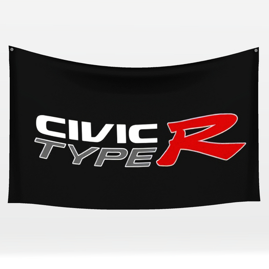 Civic Type R Garage Wall Flag (Black)