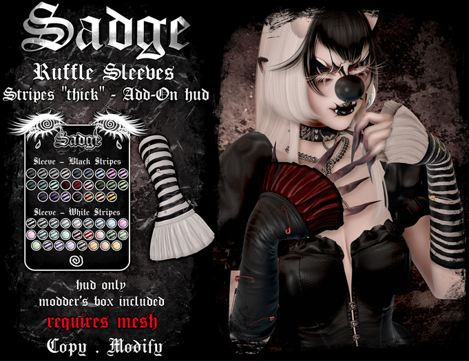 Sadge Ruffle Sleeves - Thick Stripes ADD-ON HUD
