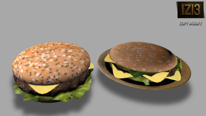 Hamburger Set - Copy & Modify Mesh (2-Piece Set)