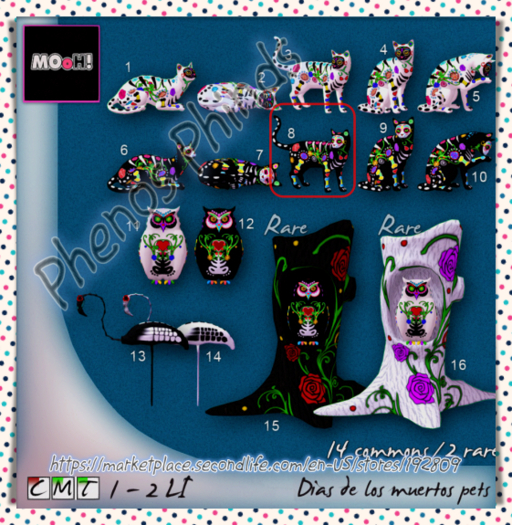 8. MOoH! Sugar skull cat standing black