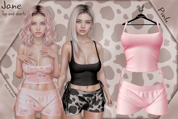 .:Bad Rabbit:. Jane Top and shorts Pink