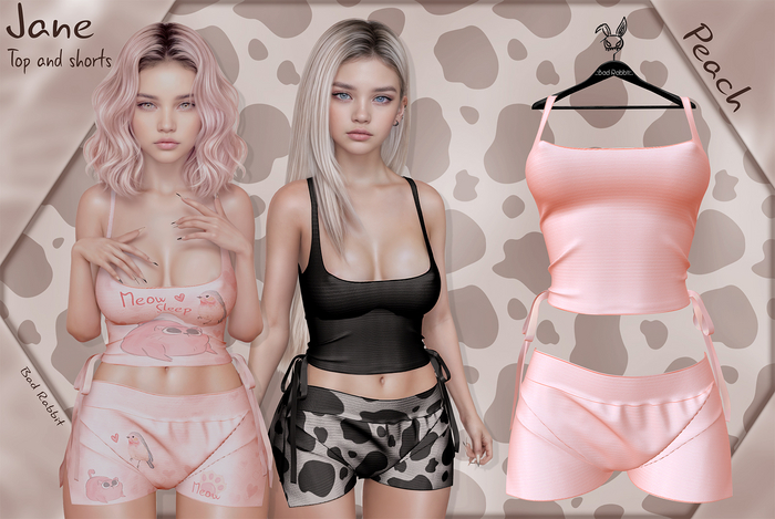.:Bad Rabbit:. Jane Top and shorts Peach