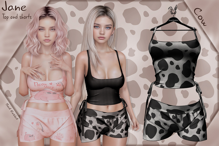 .:Bad Rabbit:. Jane Top and shorts Cow