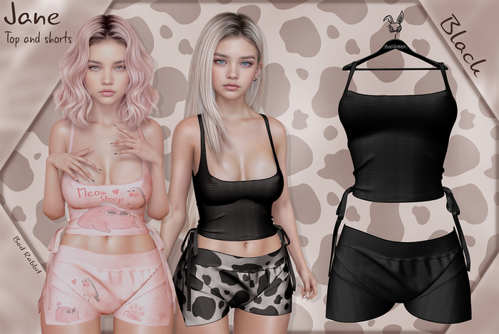 .:Bad Rabbit:. Jane Top and shorts Black