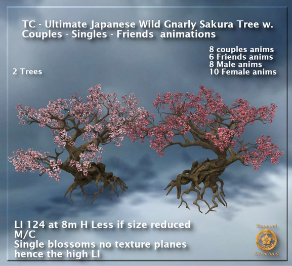 TC - Ultimate Japanese Wild Gnarly Sakura Tree w. animations