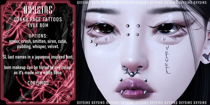 Oxysins - Otaku Face Tattoos