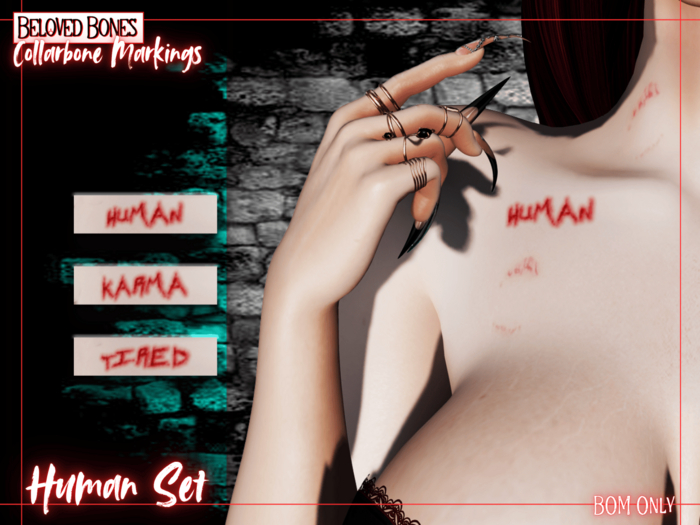 [Beloved Bones] Collarbone Markings - Human Set
