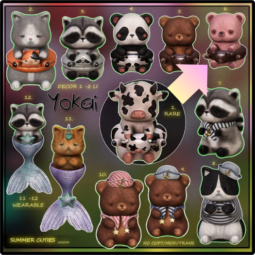 6.YOKAI - Summer Cuties - Swimming  Candy Teddy