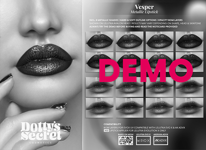 Dotty's Secret - Vesper - Metallic Lipstick Set [DEMO]