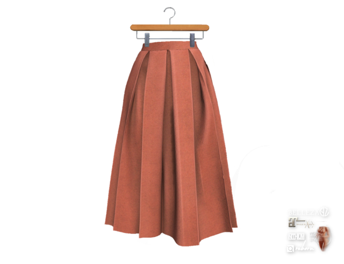 {amiable}Mesh Wasted Tuck Midi Skirt01